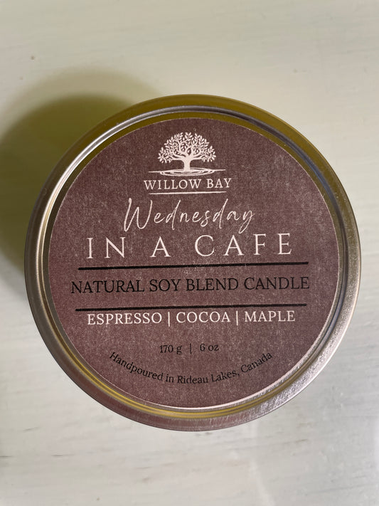 Wednesday in a Cafe 6 oz Candle Tin