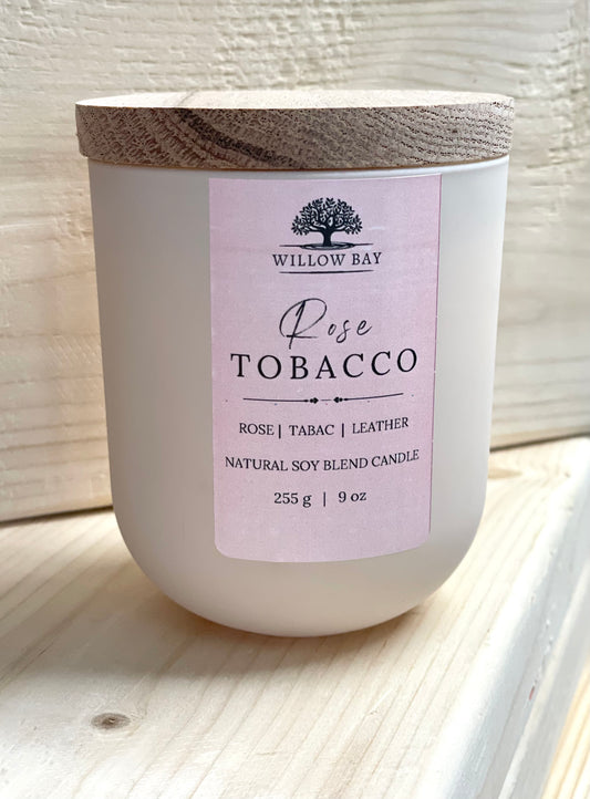 Rose + Tobacco 9 oz Candle